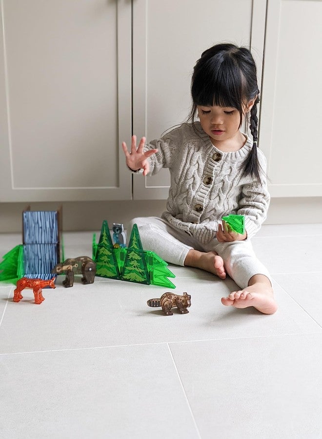 ماجنا-تايلز مجموعة بناء مغناطيسية من ماجنا تايلز، حيوانات الغابة، 25 قطعة، العلامة التجارية الأصلية للبناء المغناطيسي - Image 2